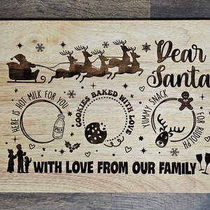 Santa&#39;s treat board....cutting board to use to put.out milk and cookies and a reindeer snack