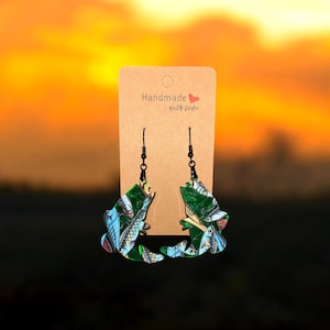 Dangle Earrings - Bass with Lure Background