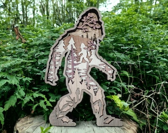 3D Layered Wood Bigfoot Design