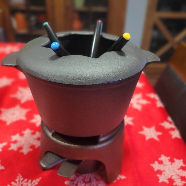 Cast Iron Fondue Pot Etsy