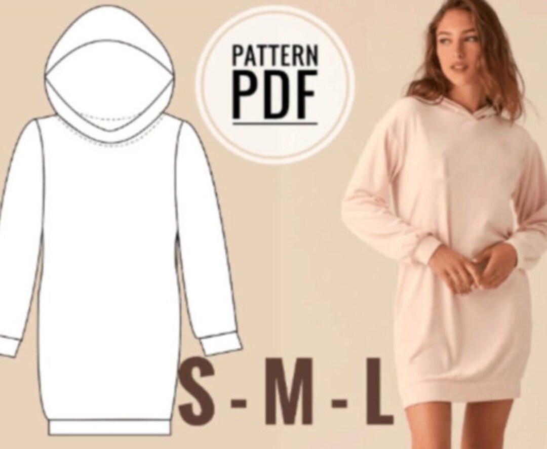 Oversized Hoodie Sewing PATTERN Womens Long Hoodie Dress Etsy