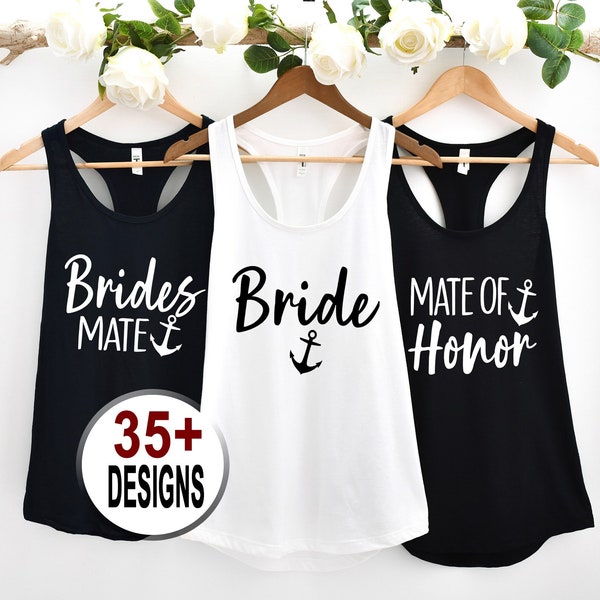 105- Bride Anchor, Mate of Honor, Brides Mate, Nautical Bachelorette, Bridal Party, Bachelorette Cruise, More Shirt Styles / Tees & Totes