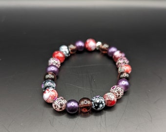 Bracelet violet+rouge n°1