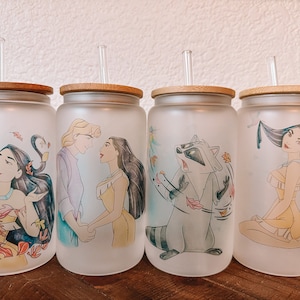 Disney Inspired Pocahontas Frosted Glass Cans | Iced Coffee Glass Cans | Disney Princess | Coffee Lover Gifts