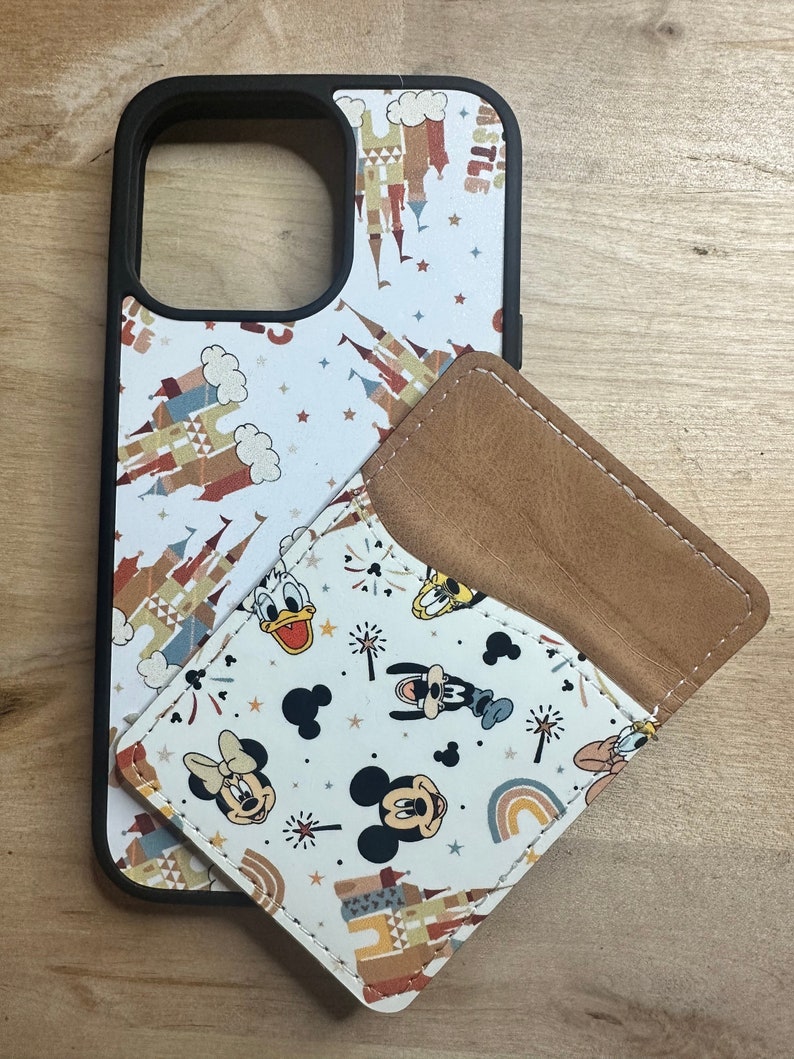 Retro Characters and Rainbow Phone Case and Card Holder Set Retro