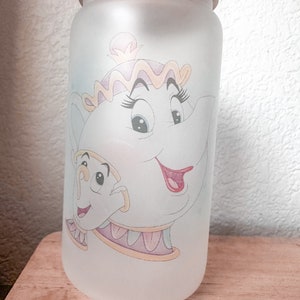 Belle en het beest matglazen blikjes Disney-cadeau IJskoffie matglazen blikje Belle Koffie Belle glazen beker afbeelding 4