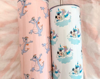 Disney Figment and Mickey Themed Stainless Steel Tumbler | Stainless Steel Travel Mug | Disney Mickey and Figment Inspired | Kids Tumblers