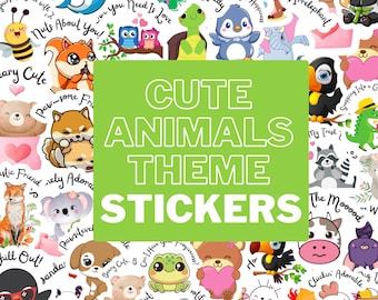 Cute Animal Stickers, Digital Cute Animal Stickers, Animals Meme Stickers, Cute Animals Goodnotes, Funny Animals Goodnotes