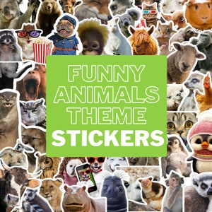 デジタル面白い動物ステッカー、かわいい動物ステッカー、面白い動物Goodnotes、かわいい動物Goodnotes、ペンギンステッカー、動物PNG