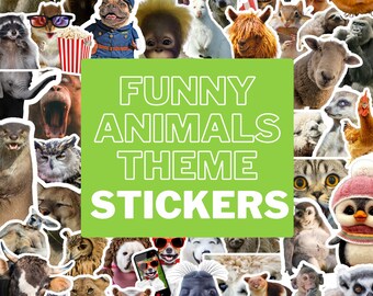 Digital Funny Animals Stickers, Cute Animal Stickers,  Funny Animals Goodnotes, Cute Animals Goodnotes, Penguin Stickers, Animal PNG