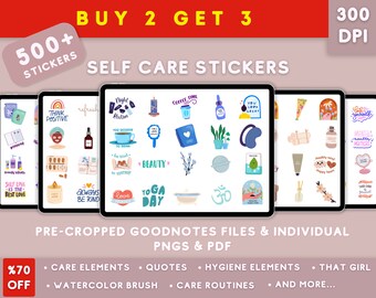 Self Care Stickers, Self Love Stickers, Wellness Stickers, Spa Day Stickers, Self Care Goodnotes, Beauty Stickers, Skincare Stickers
