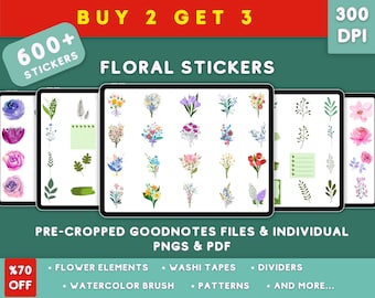 Flower Stickers, Floral Stickers, Botanical Stickers, Garden Stickers, Floral Goodnotes Stickers, Flower Goodnotes, Wild Flower Sticker