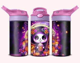 Halloween Grim Reaper Tumbler - 12oz Grim Reaper Sippy Cup, Spooky Sublimation Design PNG, Halloween Tumbler PNG, Digital File, Skeleton