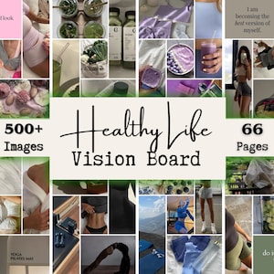 Health and Fitness Vision Board, 2025 Vision Board, Healthy Life Vision Board,  Vision Board Printable, Digital Vision Board