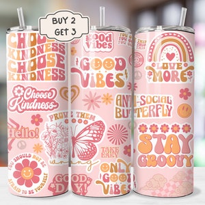 Positive Affirmations Tumbler Wrap, 20Oz Skinny Tumbler PNG, Inspirational Tumbler, Positive Quotes Tumbler, Good Vibes Tumbler, Self Love