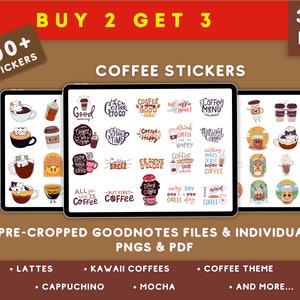 Digital Coffee Stickers, Goodnotes Coffee Stickers, Coffee Stickers, Coffee Addicts Stickers, Coffee Lovers, Coffee PNG
