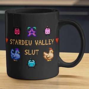 Stardew Valley Slut Becher - 11 Unzen Becherverpackung, lustiges Stardew Valley PNG, Pixel Art, Junimo Design für Gamer, Gamergeschenk, Stardew Valley Sublimation