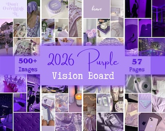 2026 Purple Vision Board Printables, Manifestation Vision Board, Law of Attraction, Digital Vision Board Kit Template
