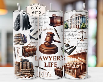 Lawyer Tumbler - 20oz Tumbler Wrap, Lawyer&#39;s Life Printable PNG, Lawyer Sublimation, Profession Tumbler, Lawyer Gift, Digital File Download