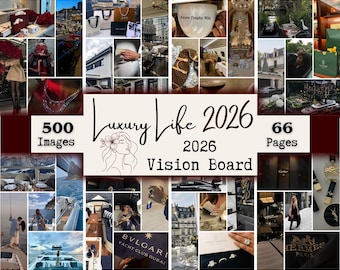 2026 Luxury Life Vision Board Printables - Affirmations & Quotes for Woman, Attract Wealth and Prosperity, Money Attraction, Manifestation