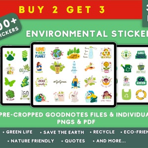 Environment Stickers, Eco-Friendly Stickers, Environmental Stickers, Ecology Stickers, Digital Eco-Friendly Stickers, Environment Goodnotes