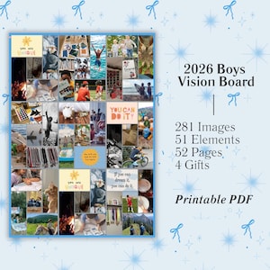Kids Vision Board, Boys Vision Board, 2026 Vision Board Kit, Vision Board Printable, Kids Affirmations, Kids Positive Quotes image 3