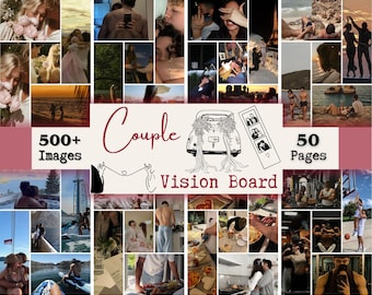 Couple Vision Board Printable Bundle Kit PDF for Love and Manifestation Images Positive Affirmations