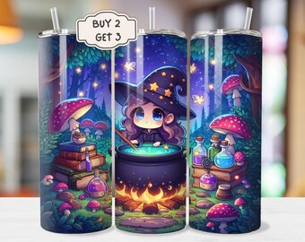 Halloween Witch Tumbler - 20oz Wizard Sublimation Design, Halloween Witch PNG, Witch Tumbler Wrap PNG, Wizard Tumbler Wrap, Spooky, Pumpkin