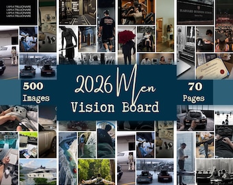 Vision Board Kit For Men, 2026 Vision Board, Vision Board Printable Images, Vision Board Template, Words and Affirmation Cards, Gift for Him