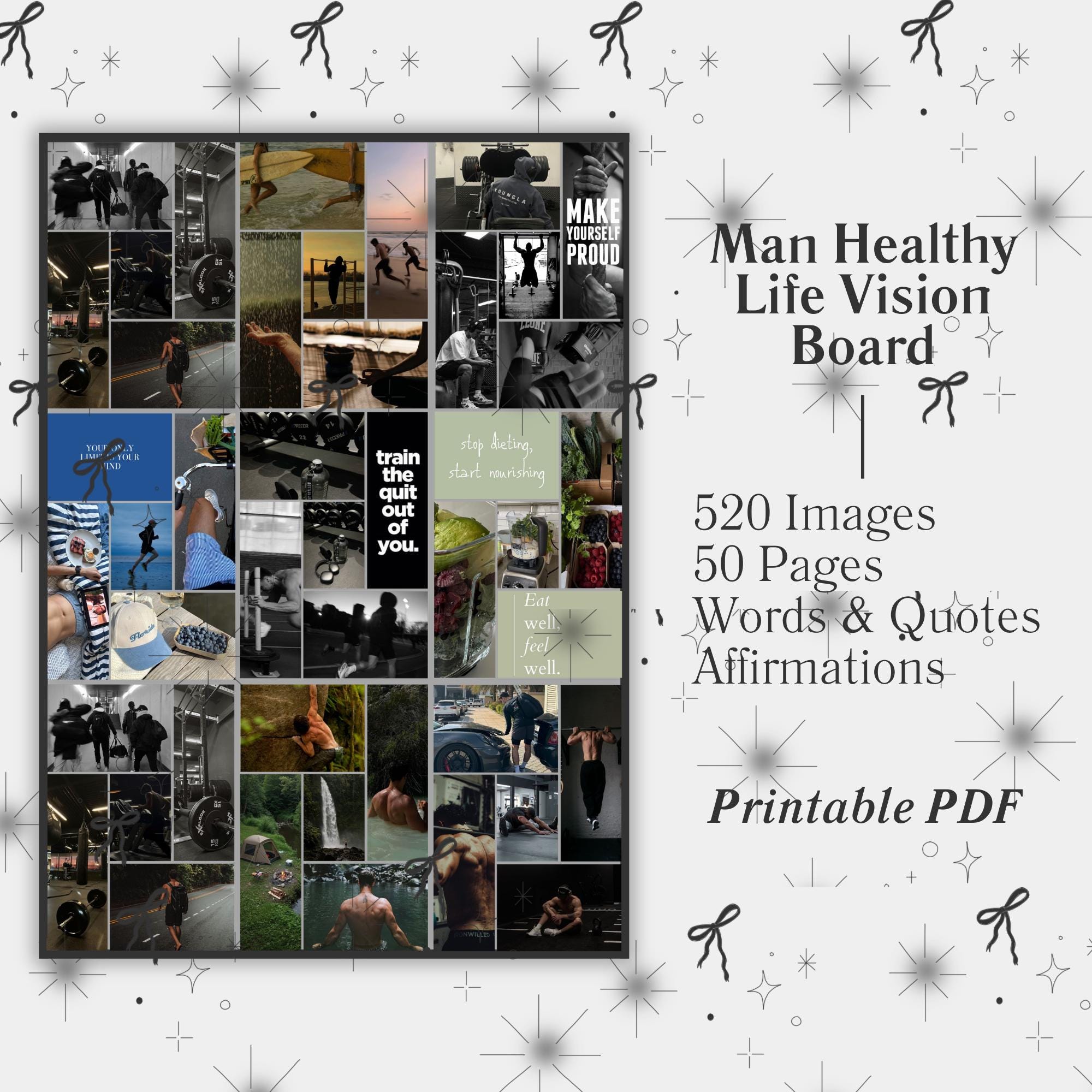2026 Men Healthy Life Vision Board Printable Images, Man Vision Board ...