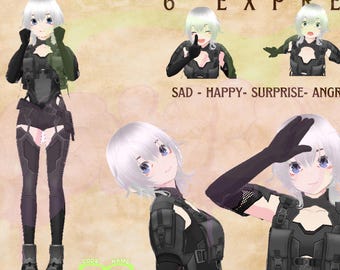 LYRA-09 – Avatar VRM Android VTuber Girl / Modello anime ispirato a NieR per VSeeFace, VRChat e streaming / Completamente truccato / Pronto all'uso