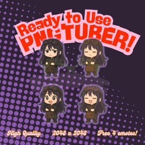Chibi Blacksmith Girl PNGTuber Avatar: 4 Expressions (Digital Download)