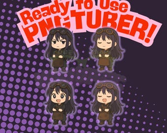 Chibi Blacksmith Girl PNGTuber Avatar: 4 Espressioni (Download Digitale)