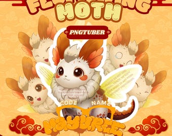 Fluff Wing Moth PNGTuber Avatar: Overlay reattivo dello streaming Twitch (download digitale)