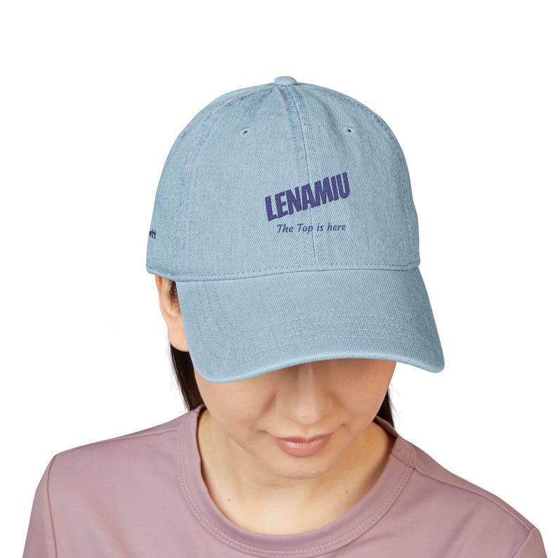 Channel 3 Lenamiu GL Embroidered Logo Denim Hat | Adjustable Baseball Cap | Thai GL Inspired Fan Merch | Unisex Streetwear Cap image 11