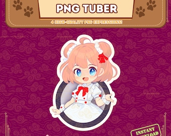Avatar PNGTuber Chibi Chef / Personaggio carino kawaii che cucina / Modello PNG reattivo per streamer / Pacchetto PNG VTuber / Streaming YouTube su Twitch