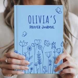 Teen Girl Prayer Hardcover Journal, Personalized Custom, Christian Devotional Notebook Faith Reflection Gratitude, Religious Teenager Gift