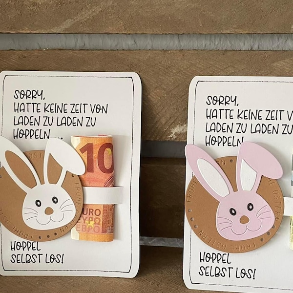 Money gift card Easter “Bunny” Easter card money card