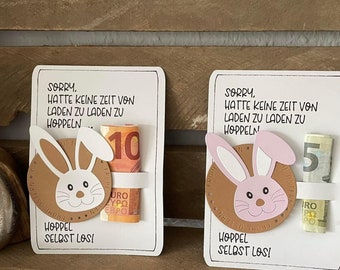 Money gift card Easter “Bunny” Easter card money card