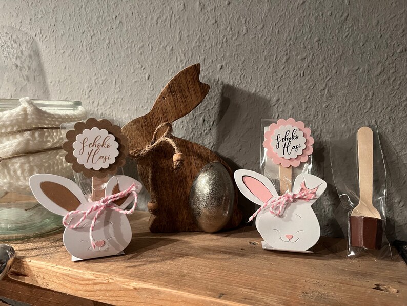 Schoko Hasi Hase Osterhase Schokolöffel BIO Trinkschokolade, heiße Schokolade, Gastgeschenk Geschenkidee Geschenk Präsent Ostern Bild 2