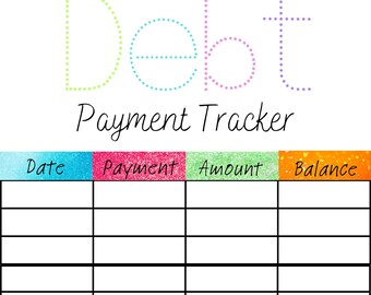 Debt Payment Tracker Printable Money Planner Debt Payment Etsy