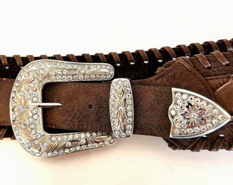 Vintage Y2K Billy Belts Size 28. Calif Western Leather Belt with Silver Conchos. Billy Belts | Accessories | Vintage Billy Belts Size 28  main image 2