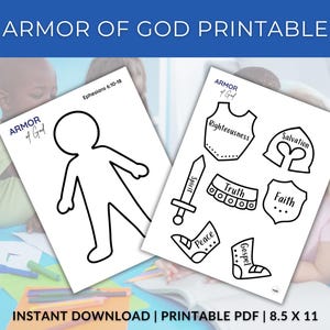 A Armadura de Deus para Imprimir | Página para Colorir da Armadura de Deus | Lição da Escola Dominical da Armadura de Deus | Artesanato da Armadura de Deus | Lição Bíblica da Armadura de Deus