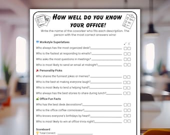 Team Building Get To Know Me Game: Office Icebreaker (Digital Download)