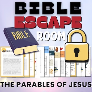 Christian Escape Room | Bible Escape Room for Kids | Christian Team Building | Classroom Escape Room | Parables of Jesus Themed Escape Room