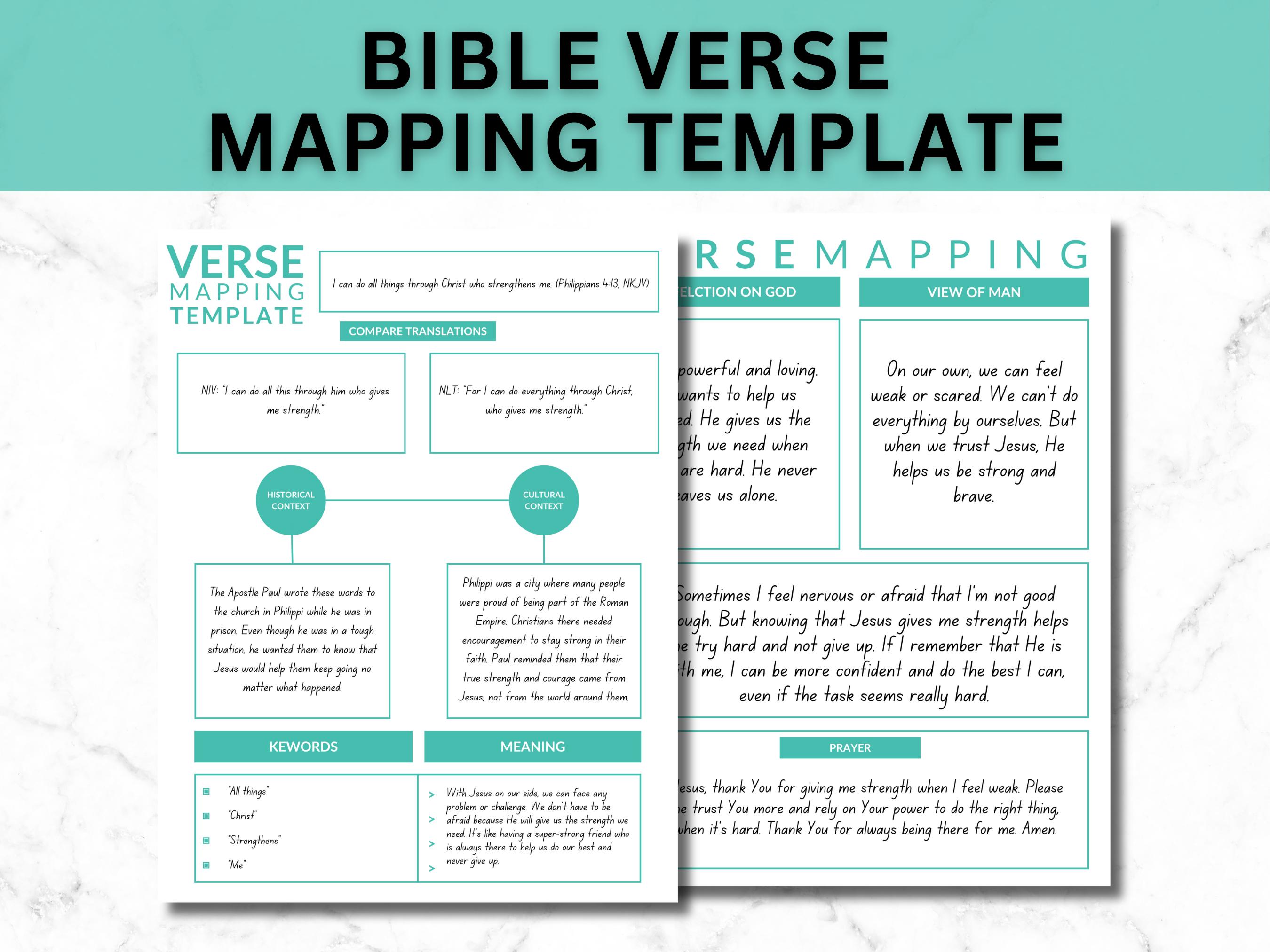Verse Mapping | Bible Study Guide | Bible Study Template | Bible Verse ...