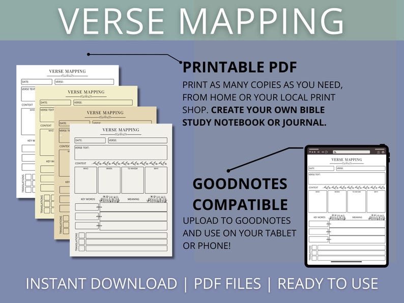 Sermon Message Map Verse Mapping | Bible Study Guide | Bible Study Template | Bible Verse ...