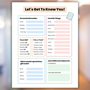 Team Building Get to Know Your Staff Questionnaire Printable | Team Building Get to Know Me Worksheet | Team Building Games for Work
