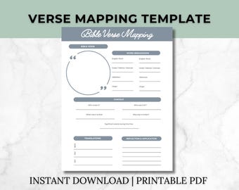 Verse Mapping | Bible Verse Mapping | Verse Mapping Template | Bible Study Guide | Bible Verse Mapping | Verse Mapping Journal | Bible Study