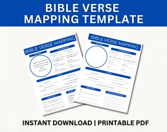 Mapeo de versículos / Estudio bíblico imprimible / Plantilla de estudio bíblico / Mapeo de versículos bíblicos / Guía de estudio bíblico / Plantilla de mapeo de versículos